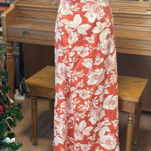 Old Navy Floral Coral Maxi Skirt